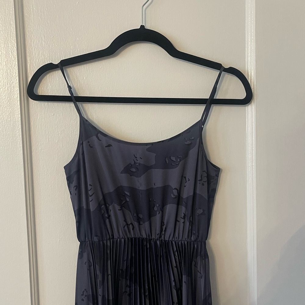 All Saints Lera Midnight Blue Pleated Midi Dress - Picture 4 of 11